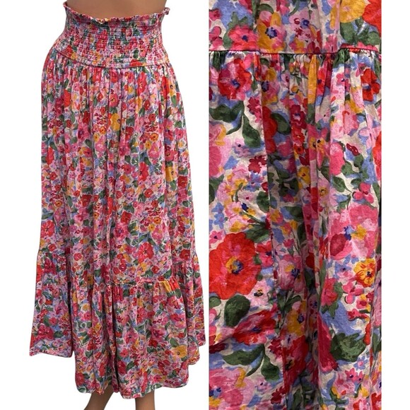 Natural Life Maxi Skirt dress floral Cottage Prairie Size Small - Picture 2 of 13